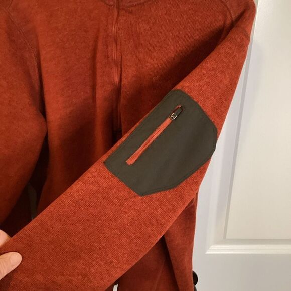 Mens Eddie Bauer 1/4‎ zip sweater XL Burnt Orange - Picture 3 of 6